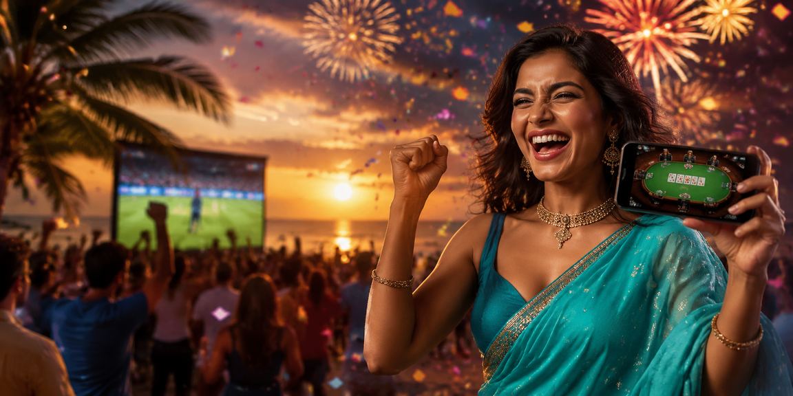 VIP poker event on Goa beach with elegant guests